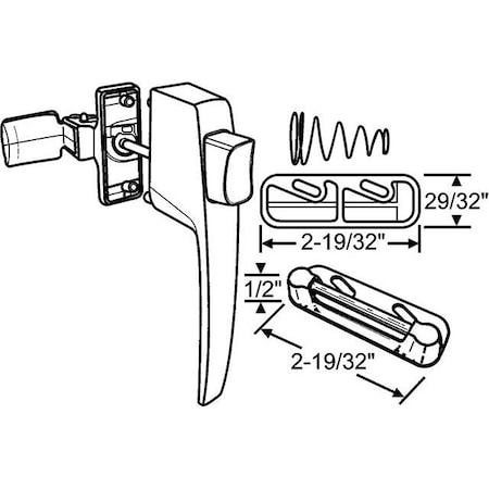 Strybuc PUSH BUTTON LATCH ALUM 1-3/4 17-55